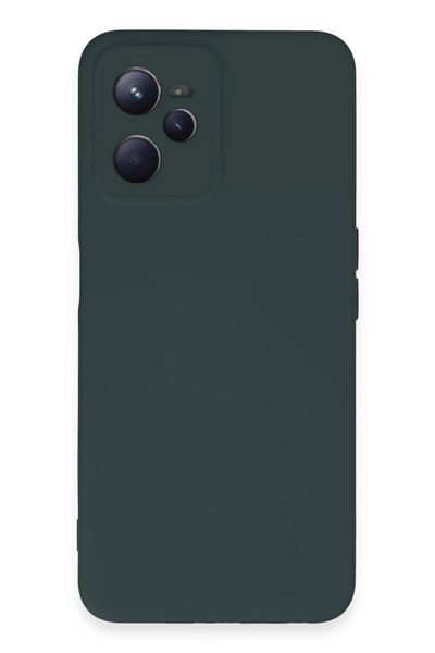Mey İthalat®  Realme C35 Kılıf Nano içi Kadife Silikon - Koyu Yeşil