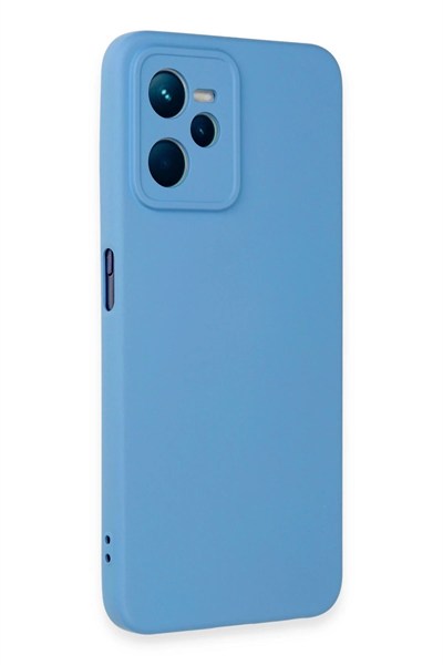 Mey İthalat®  Realme C35 Kılıf Nano içi Kadife Silikon - Mavi