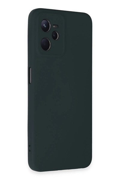 Mey İthalat®  Realme C35 Kılıf Nano içi Kadife Silikon - Koyu Yeşil