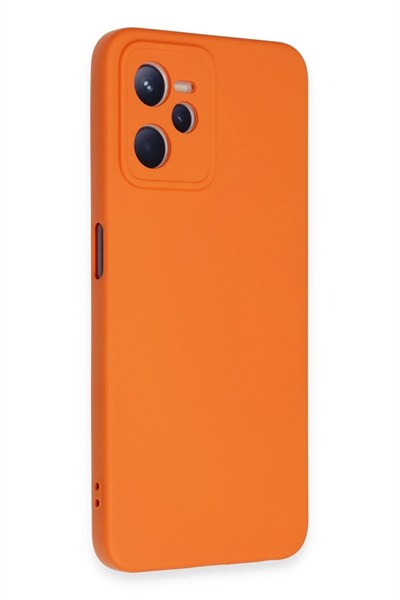 Mey İthalat®  Realme C35 Kılıf Nano içi Kadife Silikon - Turuncu