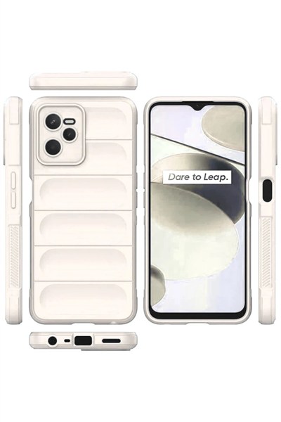 Mey İthalat®  Realme C35 Kılıf Optimum Silikon - Krem