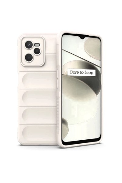 Mey İthalat®  Realme C35 Kılıf Optimum Silikon - Krem