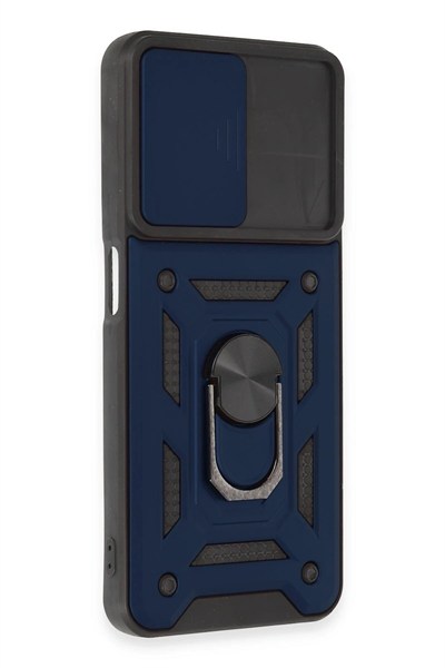 Mey İthalat®  Realme C35 Kılıf Pars Lens Yüzüklü Silikon - Lacivert