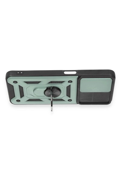 Mey İthalat®  Realme C35 Kılıf Pars Lens Yüzüklü Silikon - Yeşil