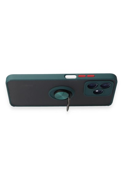 Mey İthalat®  Realme C53 Kılıf Montreal Yüzüklü Silikon Kapak - Yeşil
