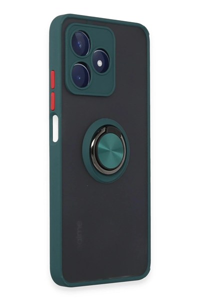 Mey İthalat®  Realme C53 Kılıf Montreal Yüzüklü Silikon Kapak - Yeşil