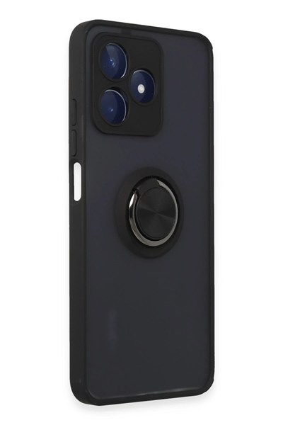 Mey İthalat®  Realme C53 Kılıf Montreal Yüzüklü Silikon Kapak - Siyah