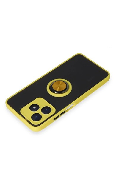 Mey İthalat®  Realme C53 Kılıf Montreal Yüzüklü Silikon Kapak - Sarı