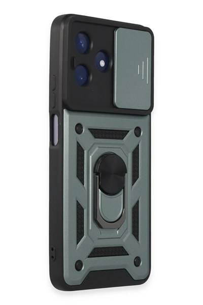 Mey İthalat®  Realme C53 Kılıf Pars Lens Yüzüklü Silikon - Yeşil
