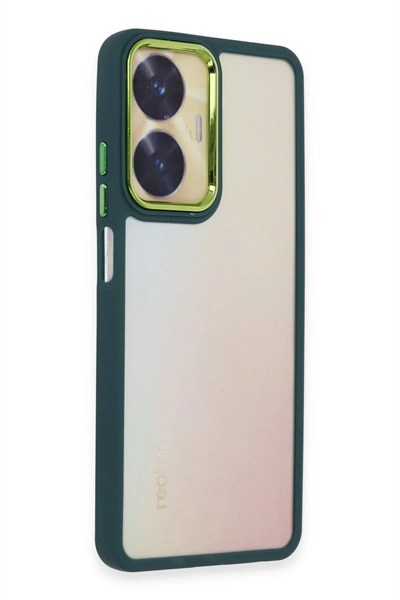 Mey İthalat®  Realme C55 Kılıf Dora Kapak - Haki Yeşil