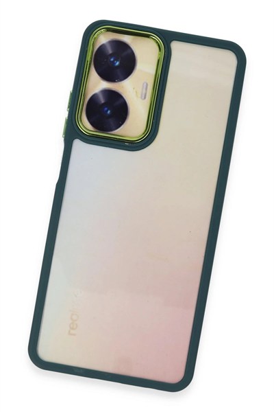 Mey İthalat®  Realme C55 Kılıf Dora Kapak - Haki Yeşil