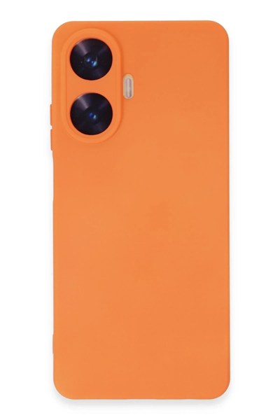 Mey İthalat®  Realme C55 Kılıf Nano içi Kadife Silikon - Turuncu