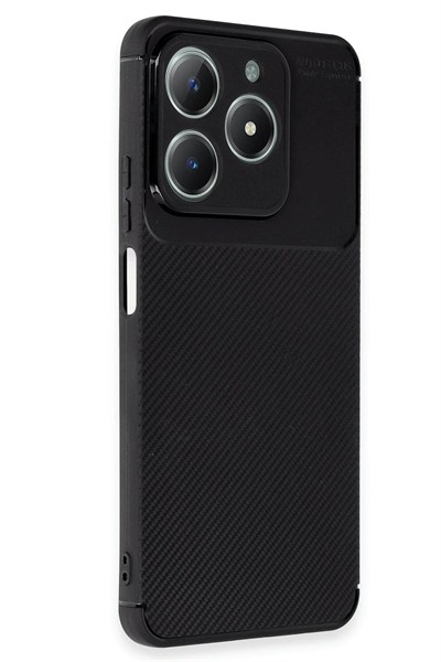 Mey İthalat®  Realme C61 Kılıf Auto Focus Karbon Kapak - Siyah