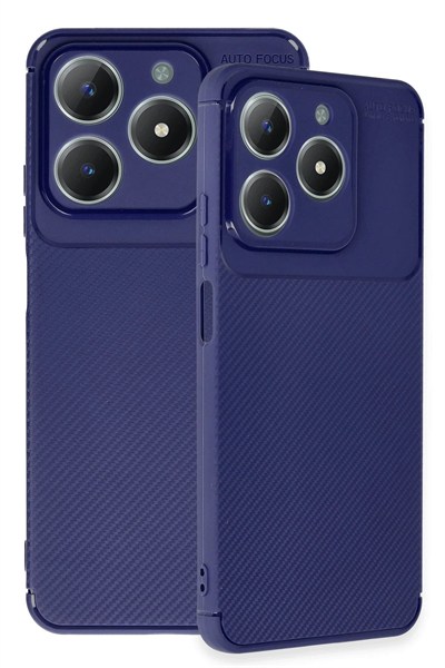 Mey İthalat®  Realme C61 Kılıf Auto Focus Karbon Kapak - Lacivert