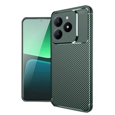 Mey İthalat®  Realme C61 Kılıf Auto Focus Karbon Kapak - Koyu Yeşil