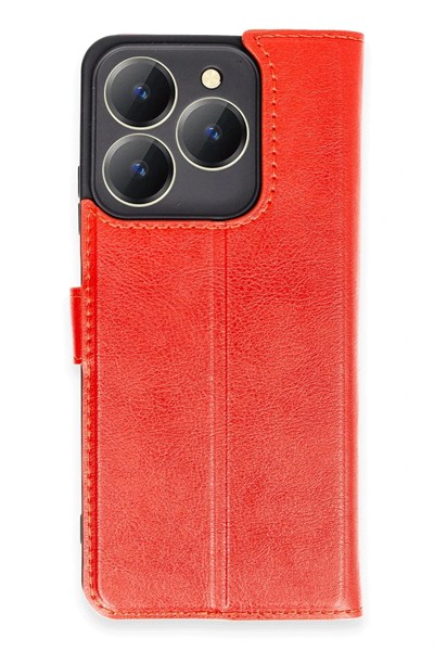 Mey İthalat®  Realme C63 Kılıf Trend S Plus Kapaklı Kılıf - Kırmızı