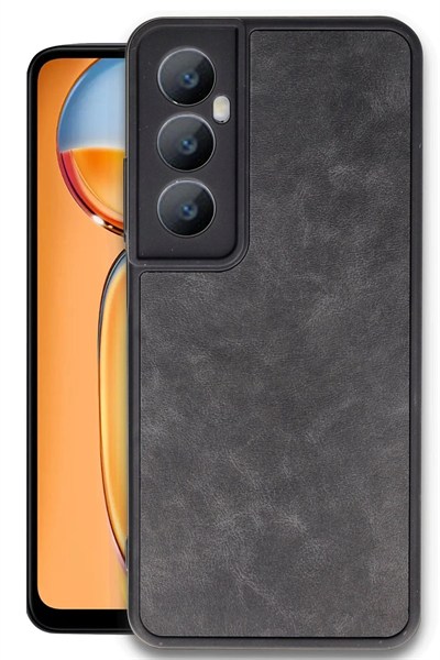 Mey İthalat®  Realme C65 Kılıf Aras Deri Kapak - Siyah