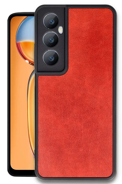 Mey İthalat®  Realme C65 Kılıf Aras Deri Kapak - Kırmızı