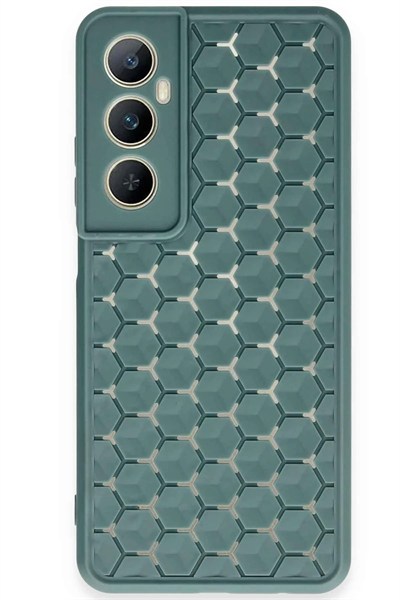 Mey İthalat®  Realme C65 Kılıf Petek Silikon Kapak - Koyu Yeşil