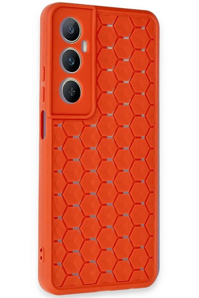 Mey İthalat®  Realme C65 Kılıf Petek Silikon Kapak - Kırmızı