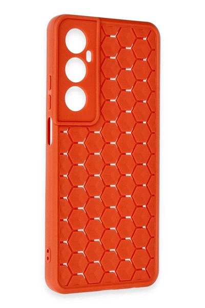 Mey İthalat®  Realme C65 Kılıf Petek Silikon Kapak - Kırmızı