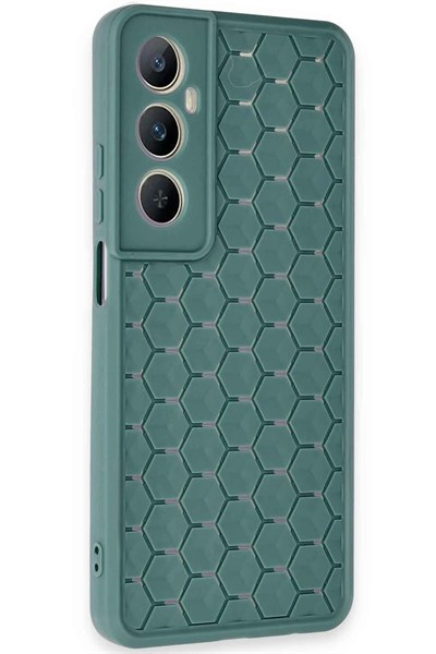 Mey İthalat®  Realme C65 Kılıf Petek Silikon Kapak - Koyu Yeşil