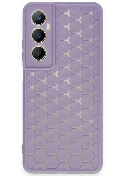 Mey İthalat®  Realme C65 Kılıf Petek Silikon Kapak - Lila