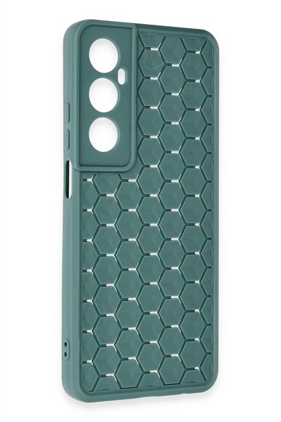 Mey İthalat®  Realme C65 Kılıf Petek Silikon Kapak - Koyu Yeşil