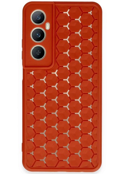 Mey İthalat®  Realme C65 Kılıf Petek Silikon Kapak - Kırmızı