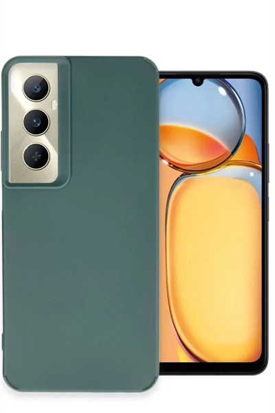 Mey İthalat®  Realme C65 Kılıf Petro Silikon - Koyu Yeşil
