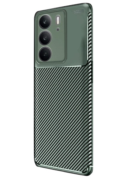 Mey İthalat®  Realme C75 4G Auto Focus Karbon Kapak - Koyu Yeşil