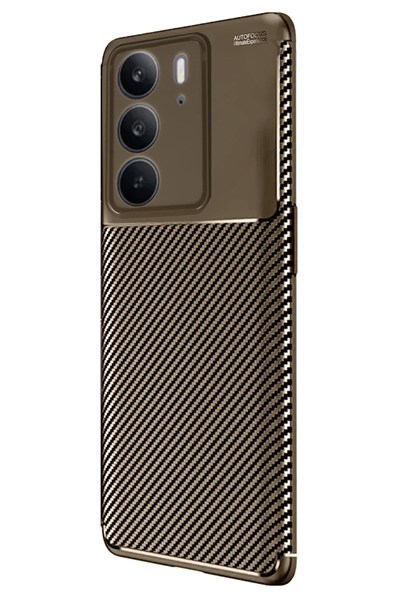 Mey İthalat®  Realme C75 4G Auto Focus Karbon Kapak - Kahverengi