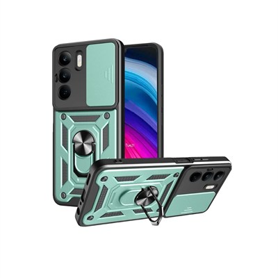 Mey İthalat®  Realme C75 4G Kılıf Pars Lens Yüzüklü Silikon - Yeşil