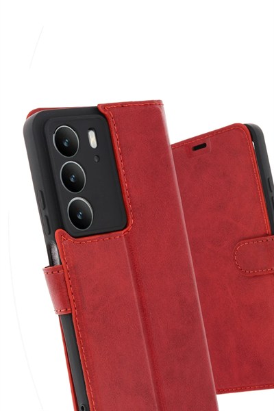 Mey İthalat®  Realme C75 4G Trend S Plus Kapaklı Kılıf - Kırmızı