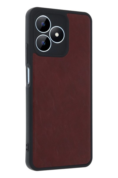 Mey İthalat®  Realme Note 50 4G Kılıf Aras Deri Kapak - Bordo