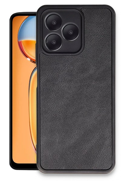 Mey İthalat®  Realme Note 50 4G Kılıf Aras Deri Kapak - Siyah