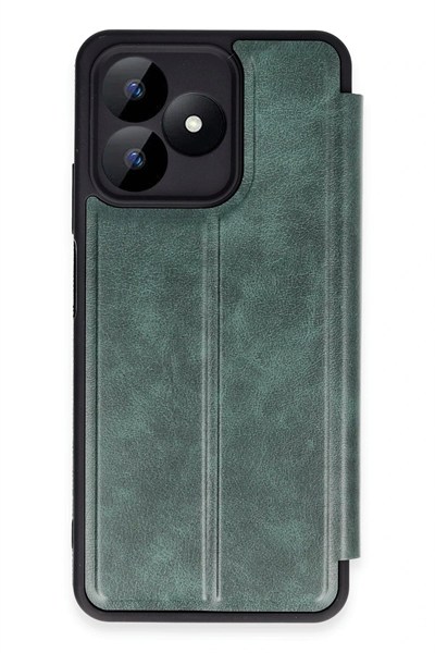 Mey İthalat®  Realme Note 50 4G Kılıf Flip Cover - Koyu Yeşil