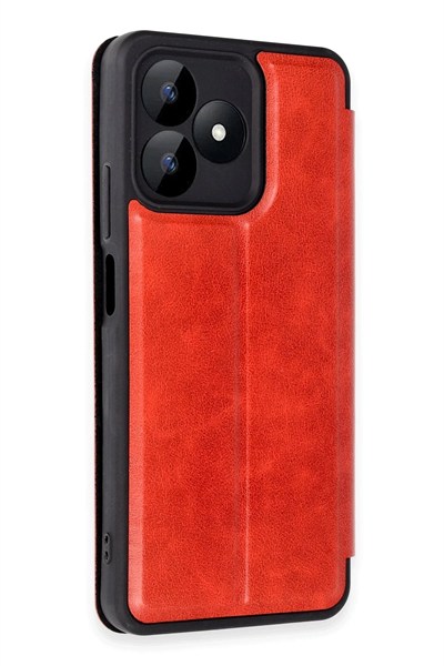 Mey İthalat®  Realme Note 50 4G Kılıf Flip Cover - Kırmızı