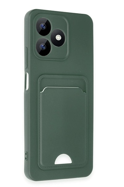Mey İthalat®  Realme Note 50 4G Kılıf Kelvin Kartvizitli Silikon - Koyu Yeşil