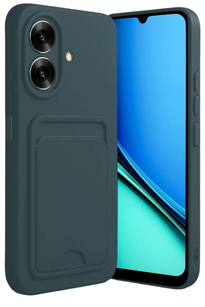 Mey İthalat®  Realme Note 60 Kelvin Kartvizitli Silikon - Koyu Yeşil