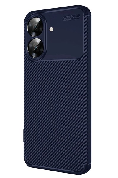 Mey İthalat®  Realme Note 60 Kılıf Auto Focus Karbon Kapak - Lacivert