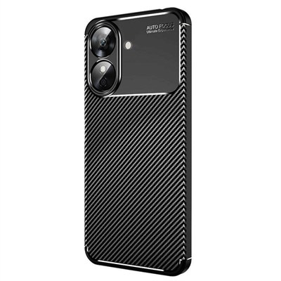 Mey İthalat®  Realme Note 60 Kılıf Auto Focus Karbon Kapak - Siyah