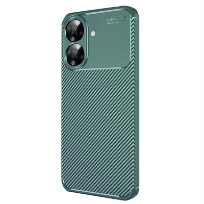Mey İthalat®  Realme Note 60 Kılıf Auto Focus Karbon Kapak - Koyu Yeşil