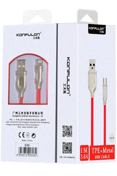 Mey İthalat®  S48 Lightning Kablo iphone Uyumlu 1M 3A - Beyaz