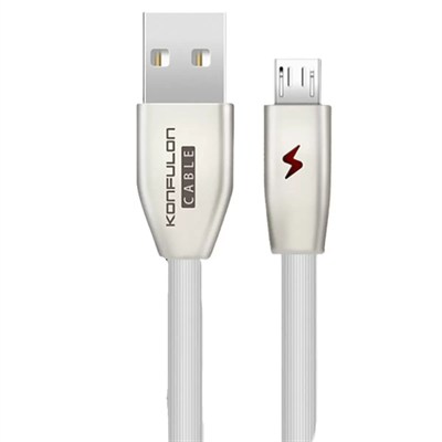 Mey İthalat®  S53 Led Işıklı Micro USB Kablo 1M 3A - Beyaz