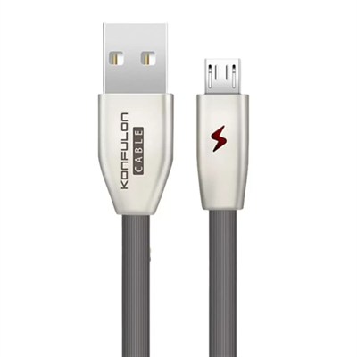 Mey İthalat®  S53 Led Işıklı Micro USB Kablo 1M 3A - Siyah