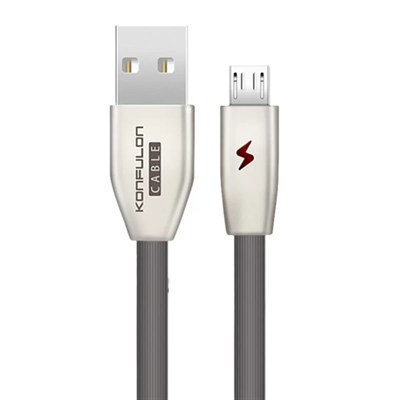Mey İthalat®  S53 Led Işıklı Micro USB Kablo 1M 3A - Siyah