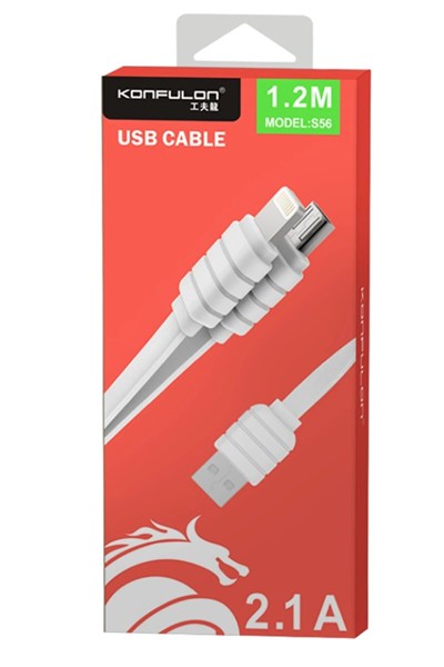 Mey İthalat®  S56 2in1 (Lightning-Micro USB) Kablo 1.2M 2.1A