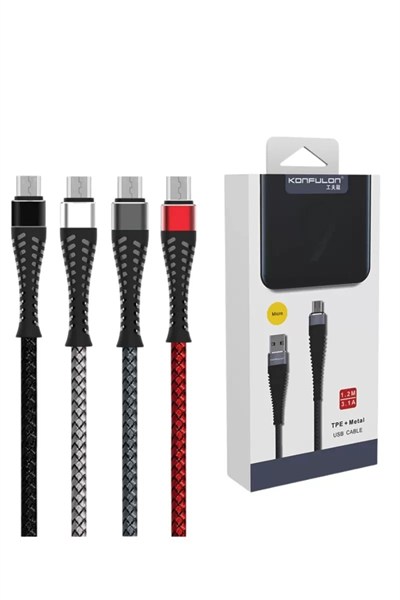 Mey İthalat®  S61 Micro USB Kablo 1.2M 2.1A - Siyah