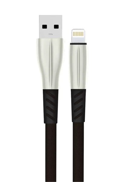 Mey İthalat®  S89 Metal Uçlu Lightning Kablo iphone Uyumlu 1M 2.4A - Siyah